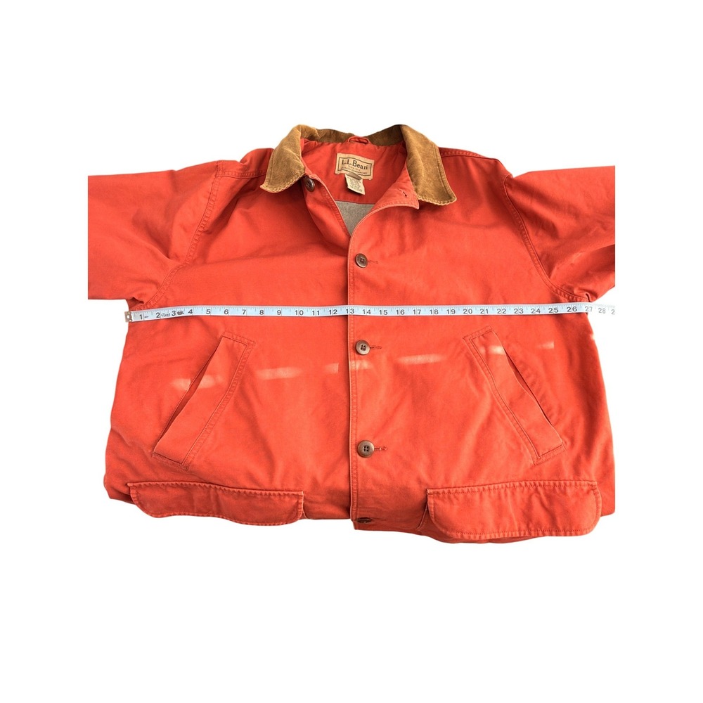 L.L. Bean Barn Coat Men's Plus Orange Corduroy Chore Vintage Field Canvas XXL - Picture 11 of 13